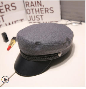 Casquette Béret Newsboy en Cuir PU pour <span class=keywords><strong>Femme</strong></span>, Style Tactique Réglable, Tendance Automne Hiver - Product Image 5