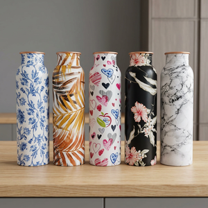 Trendy Floral Designer Eco-Friendly Metal Dishwasher Safe Anti-corrosion Coating Boiling Water Safe Outdoor Use <b>Tea</b> Drinkware - Product Image 3
