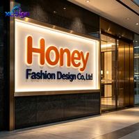 Enseigne personnalisée rétroéclairée en LED acrylique 3D, lettres en acier inoxydable, transformateur AC, pour commerce, maison, devanture de magasin, montage mural