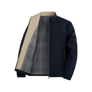 Chaqueta de Hombre con Cuello Alto y Bordado, Cortavientos, con Cremallera, Estilo Casual de Negocios para Primavera y Otoño, para Hombres de Mediana Edad y Mayores - Product Image 2