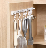 Crochets en plastique robustes en forme de S pour rangement de cuisine, support à crochets coulissants simples, fixation par perçage, outils de fixation pour porte arrière