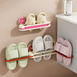 Estante de almacenamiento de 3 niveles con ventosas para zapatillas de baño Xinzao, duradero, para zapatos y toallas - Product Image 3