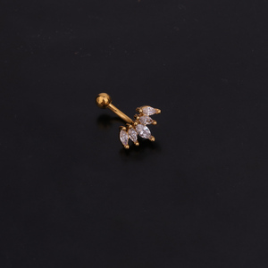 HENGSEN Bijou de <span class=keywords><strong>piercing</strong></span> en acier inoxydable doré et argenté, barbell en cuivre avec zircon cubique, pour Daith, Tragus, <span class=keywords><strong>Helix</strong></span>, Snug, Rook - Product Image 6