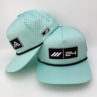 Casquettes de golf en polyester à 5 panneaux avec logo personnalisé, patch PVC, pour hommes et femmes, Gorras personnalisées, casquettes de baseball à trous découpés au laser pour sports de plein air