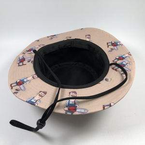 OEM Adultos Algodón Cubo Sombreros Cuerda Personalizada Impreso Patrón Pescadores Gorras Cuerda Ajustable Boonie para Hombres Trabajo al Aire Libre - Product Image 6