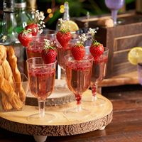 Verre à vin rouge jetable transparent en PS de 200 ml (7 oz) – Gobelet en plastique rigide avec corps et base séparables