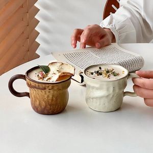 Modern Minimalist High-Temperature Resistant Stoneware Kiln-Changed <b>Glaze</b> Ceramic <b>Mug</b> Handle Irregular-Shaped Coffee Latte Cup - Product Image 2