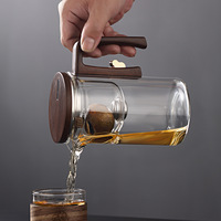 Service à thé élégant et luxueux au design minimaliste, avec infuseur en verre, résistant à la chaleur, pour la préparation du thé à la maison