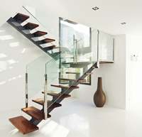 Escalier en tube carré personnalisable Prima, taille réglable pour hôtel et villa haut de gamme