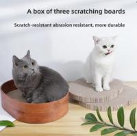 Grande griffoire pour chat à trois niveaux en grain de bois, durable, en carton ondulé, jouet pour chat, maison et arbre pour chat