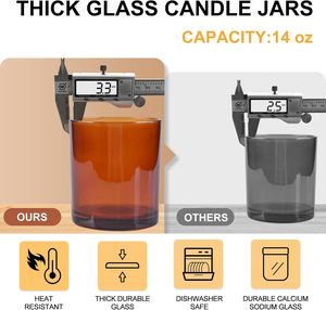 Wholesale Bulk 10.5oz Empty Frosted Black White Glass Handmade Eco-Friendly Heat Resistant Classic Recyclable Candle Jars Lid - Product Image 4