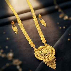 Wholesale Fashion 14K 18K 24K Micro Gold Long Jewelry Set, Brass Micro Forming Long Necklaces, Floral Design Long Necklaces Set. - Product Image 2