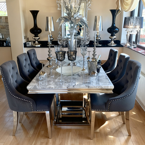 <span class=keywords><strong>Tavolo</strong></span> da Pranzo Elegante Kenedy in Acciaio Inox 201, Design Nordico Moderno, Rettangolare <span class=keywords><strong>200x100</strong></span> - Product Image 2