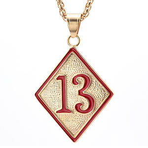 Venta caliente alfabeto símbolos 1ER Vintage colgante Acero inoxidable cadena collares joyería fabricante - Product Image 2