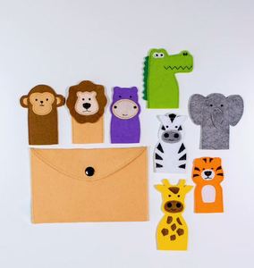 Ensemble de marionnettes en feutre personnalisées pour <span class=keywords><strong>animaux</strong></span>, jouets de pépinière Montessori, jouets éducatifs en feutre et activités - Product Image 3