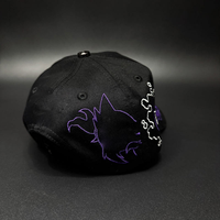 Casquette de baseball unisexe de style streetwear haut de gamme, avec logo brodé de strass Rich Boyz, 5 panneaux, doublure en satin violet et visière incurvée