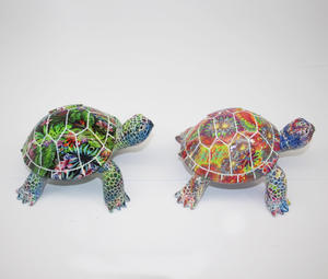 Figura de Tortuga Terrestre <span class=keywords><strong>Testudo</strong></span> Elongata de Poliresina, Estilo Arte Folclórico, para Decoración del Hogar, 6.5 Pulgadas, Venta al Por Mayor, Personalizable - Product Image 1