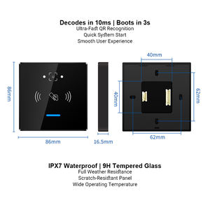 Lecteur de contrôle d'accès à Code QR TD.C6 Scanner à grande vitesse Options d'authentification multiple Contrôle d'accès étanche Lecteur de carte RFIC - Product Image 3