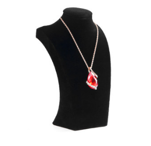 Expositor de Joyería de Lujo en Terciopelo Brillante y Plástico, Soporte para Collares con Acabado Mate Lacado en Color Naranja - Product Image 5