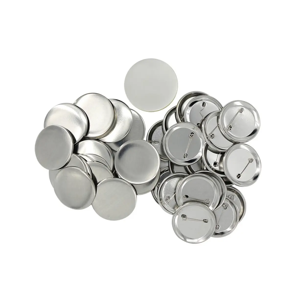 Yeni PIN rozeti 44mm 1 3/4 "Metal Pinback boş düğme rozet malzeme bileşenleri