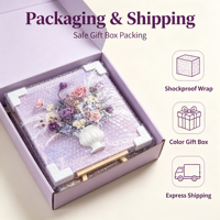 Bingkai Lukisan Minyak 3D DIY Modern dengan Vas Gipsum Bunga Kering Alami - Karya Seni Ramah Lingkungan, Hadiah Hari Ibu & Hari Valentine