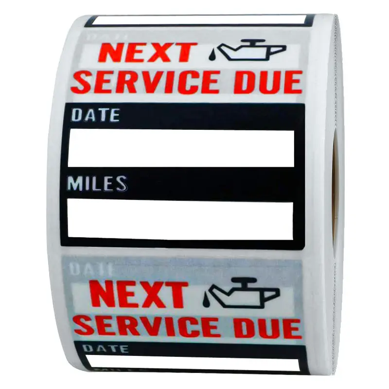 Oil Change Service Reminder Stickers Car Truck Oil Garage Reminder Labels