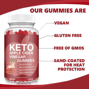 Keto ACV Gummies pour la perte de poids, Gummies au vinaigre de cidre de pomme végétalien sans sucre, suppléments brûleurs de graisse et coupe-faim - Product Image 2