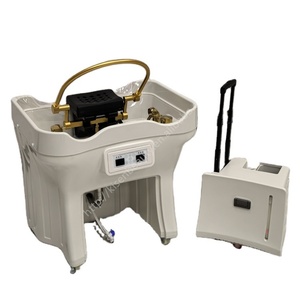 Bac à shampoing portable Kisen avec système à 2 réservoirs, pour soins capillaires et spa, avec poignée et roulettes - Product Image 1