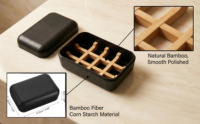 Porte-savon en fibre de bambou écologique, antibactérien, accessoires de salle de bain avec design auto-drainant