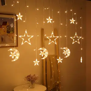 Luz de cortina estrela de venda quente para casamento ao ar livre janela de luz para cenário de palco de fadas para o Natal