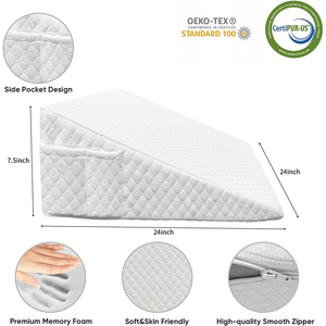 <span class=keywords><strong>Oreiller</strong></span> de lecture surélevé de 7,5 pouces, rembourrage pour le vide, pour dormir après, en mousse à mémoire de forme, anti-ronflement, <span class=keywords><strong>oreiller</strong></span> triangulaire pour lit - Product Image 2