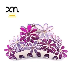 XinMei Hair Clips For Women Claw 2022 New Process Engraved Flower Hair Claw Clips Elegant Large Hair Clamp Claw Clip Women