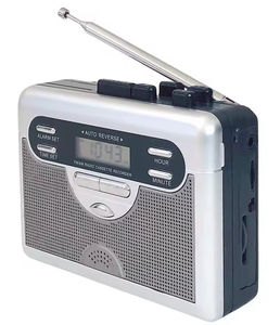 Radio cassette portable tout-en-un vintage avec écran LCD, radio AM/FM, retour automatique de cassette, enregistreur de cassette nostalgique, réveil - Product Image 2