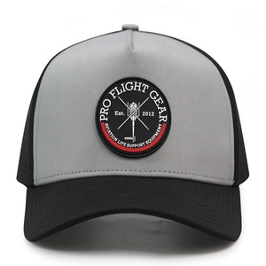 Tùy chỉnh cao su PVC vá Logo không thấm nước gorra 5 Bảng điều chỉnh cong vành cấu trúc cắt lỗ đục Mens Golf hat Mũ bóng chày - Product Image 2