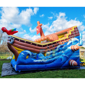 Tobogán seco comercial de nuevo diseño, Tobogán inflable en forma de barco pirata, tobogán inflable grande para patio trasero para niños y adultos - Product Image 2