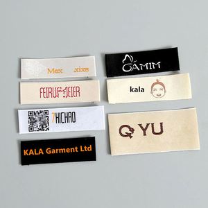 Étiquettes tissées personnalisées en damassé avec logo et nom, prix usine 2025, pour vêtements et tissus - Product Image 1
