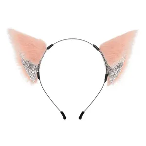 新しいスタイルの手作りフェイクファー動物オオカミの耳ヘッドバンドセクシーな猫の耳のヘッドバンド