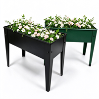 Bac à légumes surélevé en métal moderne, revêtement poudré, anti-rouille, résistant aux intempéries, 60/80 cm, pieds coniques surélevés, balcon, patio, jardin