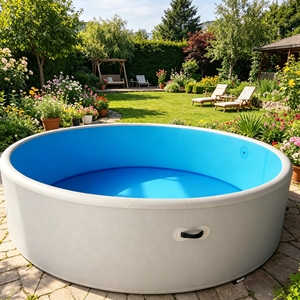 <span class=keywords><strong>Piscine</strong></span> gonflable en PVC hors sol, grande taille, ronde, durable, certifiée CE, pour la famille, diamètre 5 m - Product Image 4