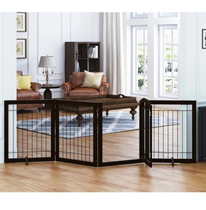 Clôture pour chien de haute qualité à bas prix Barrière pour chien en bois Clôture pour animaux de compagnie extérieure avec 4 panneaux à vendre - Product Image 5