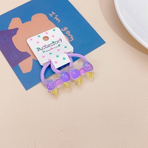인기있는 어린이의 귀여운 색상 차단 활 작은 머리 루프 세트 달콤한 줄무늬 색상 차단 헤어 로프 - Product Image 4