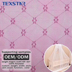 Telas de Tul de Poliéster Jacquard al por Mayor, <span class=keywords><strong>Tela</strong></span> Jacquard Floral, Mosquitero para Cama - Product Image 1