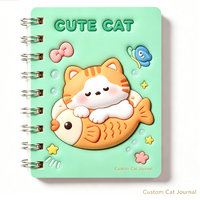 Carnet de composition de luxe à spirale avec couverture en papier – Édition cadeau, 50 feuilles, impression numérique, agenda scolaire