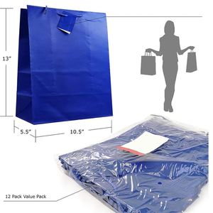 Bolsas de Regalo Grandes de Papel de Color Sólido Premium, Bolsas de Compras Clásicas de Papel para Boutiques, Pequeños Negocios y Tiendas Minoristas - Product Image 2