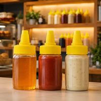 Bouchon de bouteille en plastique à bec verseur pointu, couvercle de distribution à bec côtelé pour miel, sauce, sirop