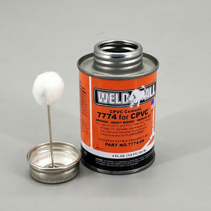 Boîte ronde en fer blanc de 4 oz à prix abordable pour colle PVC, avec couvercle à vis et pinceau, pour usage chimique - Product Image 5