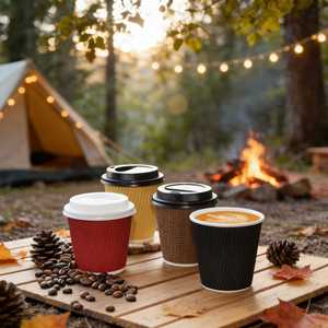 Custom Disposable Insulated <b>Corrugated</b> <b>Paper</b> Cup 8oz 12oz 14oz 16oz Ripple Kraft Cup Double Wall Coffee <b>Paper</b> Cup - Product Image 1