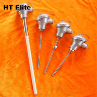 Sonda de Temperatura con Termopar PT100 Resistente al Desgaste para Uso Industrial, Certificación CE, Clasificación IP65, Rango de 0-1300°C, Plástico