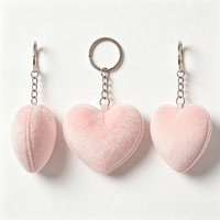 Porte-clés en peluche en forme de cœur de 3 pouces ODM, personnalisable, brodé en polyester, multicolore, accessoire pour clés, idéal pour un anniversaire