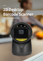 Escáner de Códigos de Barras Omnidireccional 2D, Lector de Códigos de Barras con Cable, Plataforma de Escaneo de Códigos QR 2D de Escritorio para Inventario de Supermercados